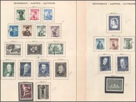 Ausztria 1950-1953 36 db klf bélyeg 3 db előnyomott albumlapon