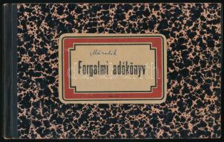 1934 Forgalmi adókönyv sok illetékbélyeggel 90 oldalon