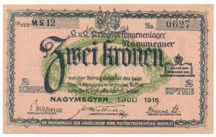 1916. Nagymegyer / Hadifogolytábor 1916. július 1. 2K arab sorozat- és sorszámmal "12 0627"...