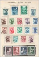 Ausztria 1948-1950 5 db kiadás, 47 klf bélyeg 3 db előnyomott albumlapon