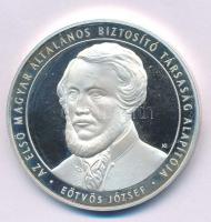 Kósa István (1953-) 2002. "Eötvös József Az első Magyar Általános Biztosító Társaság Alapítója - Állianz Hungária Biztosító Rt." jelzett Ag emlékérem (31,32g/0.925/42,5mm) T:AU (eredetileg PP) felületi karcok