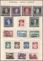 Ausztria 1935-1945 10 kiadás, összesen 78 db klf bélyeg 6 db előnyomott albumlapon