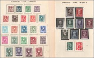 Ausztria 1935-1945 10 kiadás, összesen 78 db klf bélyeg 6 db előnyomott albumlapon