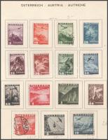 Ausztria 1934-1936 48 db klf bélyeg 4 db előnyomott albumlapon