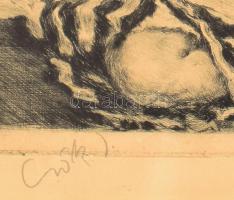 Csók István (1865-1961) - Prihoda István (1891-1956): Thámár (akt). Rézkarc, papír, jelzett (Csók I....