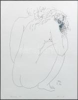 Reich Károly (1922-1988): Erosz IV.. Nyomat, papír, jelzett a nyomaton, számozott (25/6). Üvegezett fakeretben, 30x24 cm