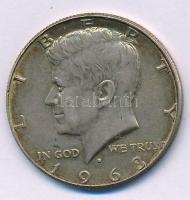 Amerikai Egyesült Államok 1968D 1/2$ Ag "Kennedy" T:AU patina USA 1968D 1/2 Dollar Ag "Kennedy" C:AU patina Krause KM#202a