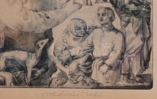 Szabó Vladimír (1905-1991): Hommage a Dürer. Színes rézkarc, papír, jelzett. Számozott: XII/300. Lap...