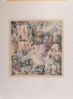 Szabó Vladimír (1905-1991): Hommage a Dürer. Színes rézkarc, papír, jelzett. Számozott: XII/300. Lap...
