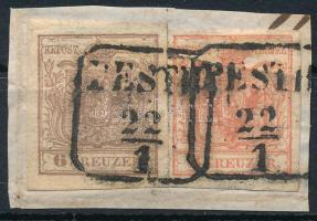 1850 3kr I.b 2x tip. + 6kr III. 2x tip kivágáson (MBK 97 p)