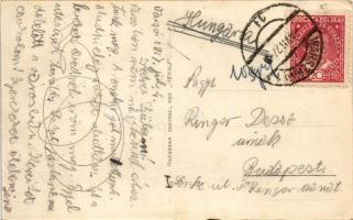 1927 Warszawa, Warschau, Warsaw, Varsó; Gmach Poczty / post office, park, carriages. photo (EK)