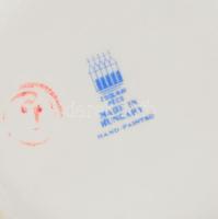 Zsolnay paradicsomvirág alakú váza, matricás virágmintával, jelzett, hibátlan, d: 15 cm