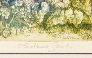 Szabó Vladimír (1905-1991): Moliere a tanyán. Színes rézkarc, papír, jelzett. Művészpéldány Épreuve ...