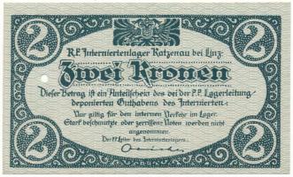 Ausztria / Katzenau Hadifogolytábor Linz közelében ~1914-1918. 2K egy lyukkal érvénytelenítve (?) T:...