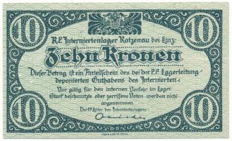 Ausztria / Katzenau Hadifogolytábor Linz közelében ~1914-1918. 10K "14669", három lyukkal ...