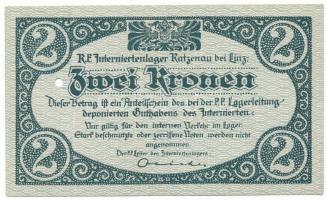 Ausztria / Katzenau Hadifogolytábor Linz közelében ~1914-1918. 2K egy lyukkal érvénytelenítve T:UNC,...