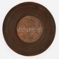 Máté János (1938-2014): Bronz falidísz, jelzés nélkül, d: 32 cm