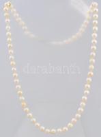 Akoya sósvizi gyöngysor nyaklánc, ezüst (Ag) kapoccsal, jelzett, h: 49,5 cm