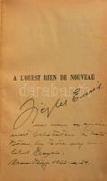 Remarque, Erich Maria: A l'ouest rien de nouveau. [Nyugaton a helyzet változatlan.] Németből fo...