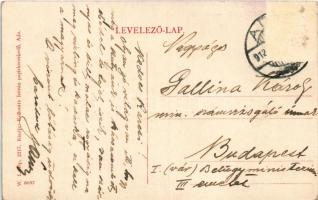 1912 Ada, Szarvas Gábor tér, üzletek, templom. W.L. Bp. 2217. Kollonits István kiadása / square, sho...