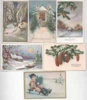 6 db RÉGI karácsonyi üdvözlő képeslap / 6 pre-1945 Christmas greeting art postcards