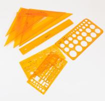 9 darab Rotring vonalzó és rajzsablon