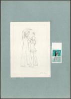 1983 Téli olimpia 4 db bélyegterve a hozzáillő bélyegekkel, a tervező Dudás László aláírásával / essays from László Dudás