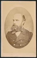 cca 1870 Wilhelm von Tegetthoff (1827-1871) osztrák császári és királyi tengernagy, a 19. század egyik legjelentősebb haditengerészeti parancsnoka, vizitkártya, 10,5x6,5 cm // cca 1870 Wilhelm von Tegetthoff (1827-1871) Austrian admiral, one of the most prominent naval officers of the 19th century, cdv photo, 10.5x6.5 cm