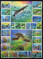 Tanzánia szép állat motívum gyűjtemény sorokkal, blokkokkal, másodpéldányokkal is, 8 lapos, A/4-es P...