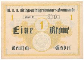Osztrák-Magyar Monarchia / Deutsch Gabel (Jablonné v Podjestsdí) Hadifogolytábor ~1914-1918. 1K "E 879" szárazpecséttel T:AU Austro-Hungarian Monarchy / Deutsch Gabel (Jablonné v Podjestsdí) POW camp ~1914-1918. 1 Krone "E 879" with embossed stamp C:AU