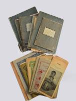 ca 1930-1940 20 db iskolai füzet, nagyrészt írva, többféle méret, kiadás, közötte rajzos borítóval.