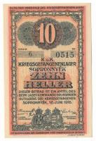 1916. Sopronnyék / Hadifogolytábor 1916. június 16. 10f arab sorozat- és sorszámmal "6 0515&quo...