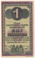 1916. Sopronnyék / Hadifogolytábor 1916. június 16. 1K római sorozat- és arab sorszámmal! "XXIX 0892" T:AU,XF, hajtatlan, csak sarokhajlás / Hungary / Sopronnyék / POW camp 1916.06.16. 1 Krone with Roman series and Arabic serial number! "XXIX 0892" C:AU,XF, unfolded, just folded corner Adamo HHP1.4