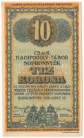 Sopronnyék / Hadifogolytábor 1916. június 16. 10K arab sorozat- és sorszámmal "1 0109" T:AU, sarokhajlások, pici szakadás / Hungary / Sopronnyék (Neckenmarkt) / POW Camp 1916.06.16. 10 Korona with arabic series- and serial number "1 0109" T:AU, folded corners, tiny tear Adamo HHP-1.6