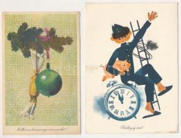 24 db MODERN magyar üdvözlő képeslap vegyes minőségben (Képzőművészeti Alap) / 24 modern Hungarian g...