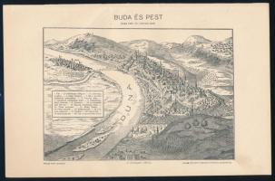 cca 1900 Buda és Pest Buda 1684. évi ostroma alatt, Pallas Nagy Lexikona, 15,5×24 cm