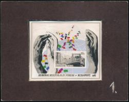 1985 Kulturális fórum blokk bélyegterve / essay for Mi block 180