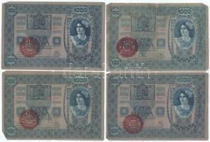 1902. 1000K piros "MAGYARORSZÁG" felülbélyegzéssel (4x) T:F,VG Adamo K35B