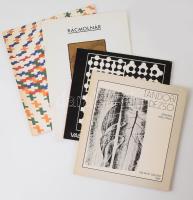 4 darab kiállítási katalógus: Rákóczy Gizella, Rácmolnár Sándor, Tandori Dezső, Victor Vasarely.