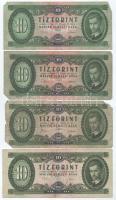 1957. 10Ft "A 457 038830" palindrom sorszámmal + 1962. 10Ft (3x) + 1969. 10Ft (4x) + 1975....