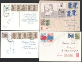 1992 2 db képeslap és 2 db levél Erdélyből a Sikaszó panzióból küldve román és magánposta bélyegekkel / 1992 2 postcards and 2 covers from Transylvania sent from the Sikaszó guesthouse with Romanian and private postage stamps