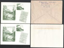 1992 2 db képeslap és 2 db levél Erdélyből a Sikaszó panzióból küldve román és magánposta bélyegekke...