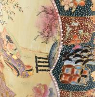 Monumentális, japán, Satsuma jellegű porcelán lámpatest, jelzés nélkül, elektromos része javításra s...