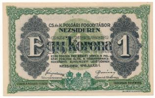 1916. Nezsider / Hadifogolytábor 1916. 1K római sorozat- és arab sorszámmal "XXII 0097", "MS" jelzéssel T:UNC,AU Hungary / Nezsider (Neusiedl am See) / POW Camp 01.07.1916. 1 Krone with Roman series- and Arabic serial number "XXII 0097", with "MS" prefix C:UNC,AU Adamo HHE-1.3.3