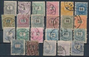 Krajcáros összeállítás, benne 23 db bélyeg stecklapon