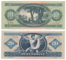 1962. 10Ft eltolódott és ferde nyomattal + 1969. 20Ft T:F szép papír
Adamo F5, F15