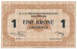 Ausztria / Marchtrenk Hadifogolytábor ~1916. 1K "24003" T:AU Austria / Marchtrenk / POW camp ~1916. 1 Corona "24003" C:AU