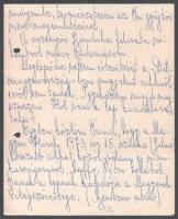 1974 Bp., Károsy Pál helytörténész, temetőkutató levél és borítékja