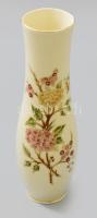 Zsolnay aranykontúrozott virágmintás váza, jelzett, kopással, m: 25,5 cm