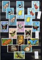 Vegyes motívum tétel (vasút, állat, autó stb.) sorokkal, 8 fekete lapos, A/4-es berakóban